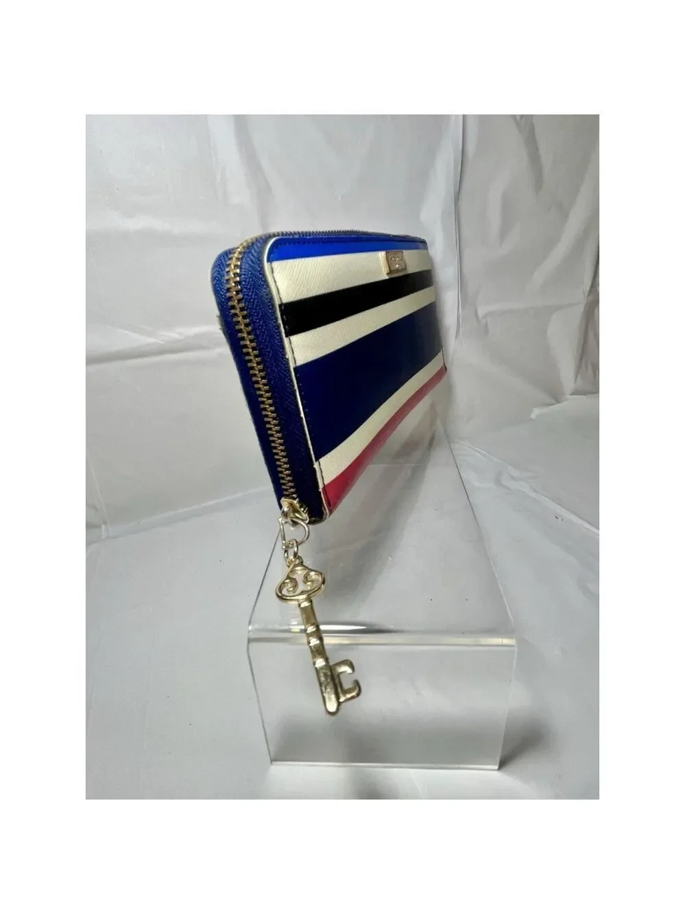 Kate Spade Laurel Way Neda Cruise Stripe Zip Around Accordion Wallet Clutch